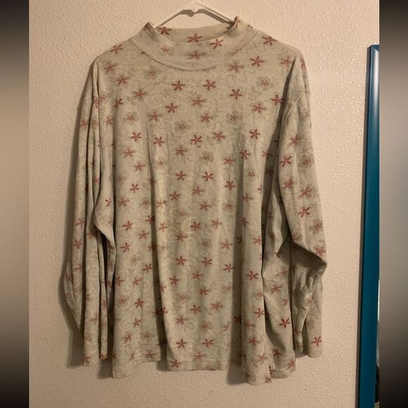 BOBBIE Brooks Size 22/24 Cream Floral Top‎ - Picture 1 of 4